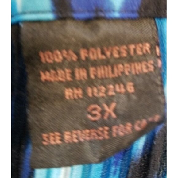 Serenade VTG Blouse Women's 3X Stretch Crinkle Short Sleeve  Square Neck Button - Picture 7 of 8